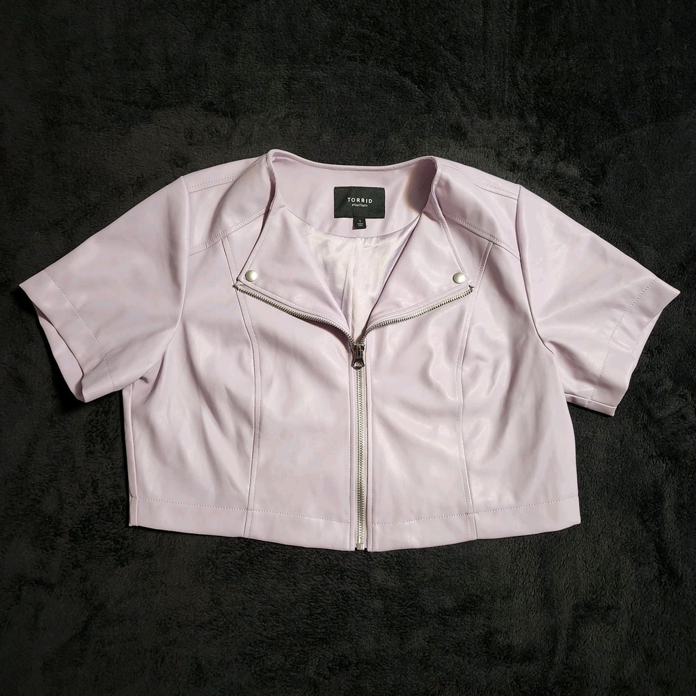 Tórrido Woman Purple Short Sleeves Moto Jacket Size 2
